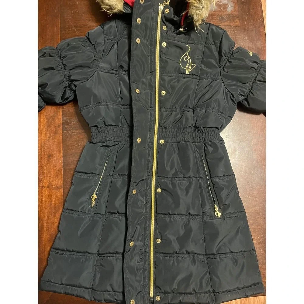 VTG BABY PHAT INSULATED PUFFER JACKET GIRLS S 7-8 FLEECE LINED FAUX FUR Y2K